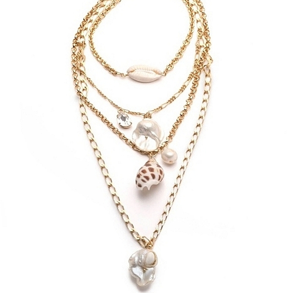 Free People Jewelry - Free People Dannijo Shell Multi-Layer Necklace